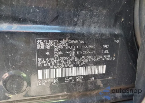 2021 Toyota Venza Le/Xle/Limited from USA, damaged, VIN JTEAAAAH0MJ085865